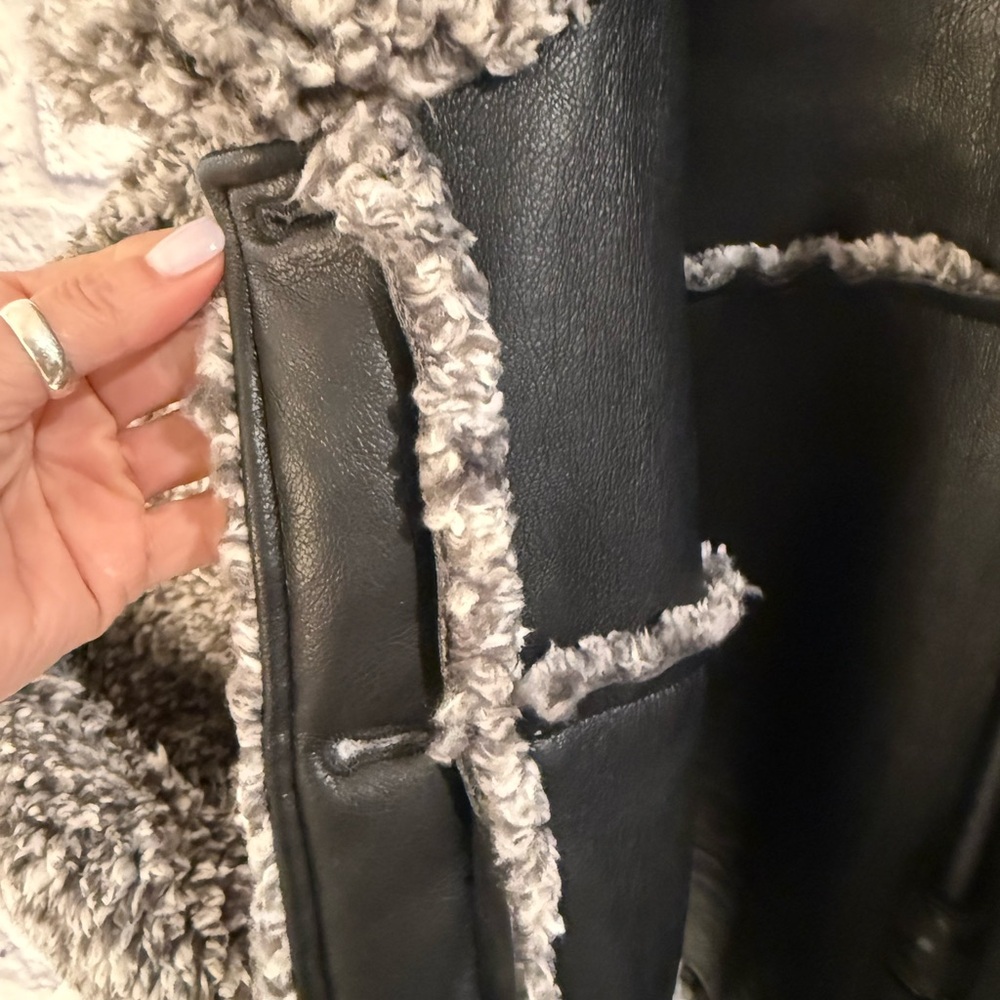 NWT💕 Current Air Reversible Charcoal Teddy 🧸Jacket Faux M - Picture 5 of 10